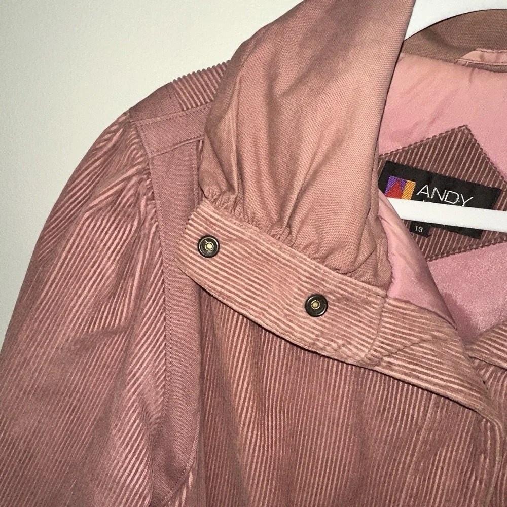 Vintage Andy Johns Corduroy  Jacket‎ Womens 13 Pink  Coat Pockets
